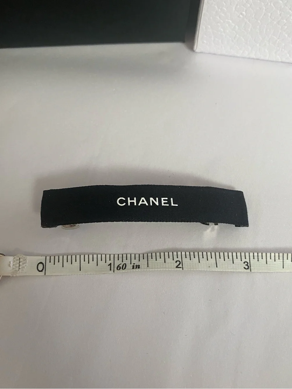 CHANEL Ribbon Black French Barrette